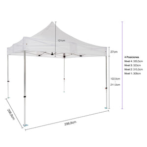 Carpa plegable 3×3 Aluminio Expert