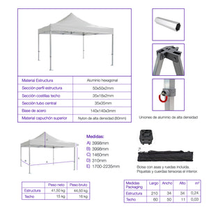 Carpa plegable 4×4 Aluminio ExpertPlus+