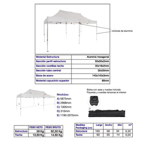 Carpa plegable 3×6 Aluminio ExpertPlus+ imagen adicional eventos profesional exterior hostelería