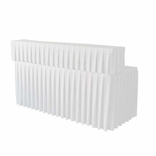 Funda Plisada para Mesa Buffet - Color Blanco