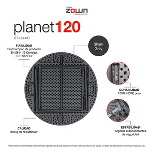 Mesa Redonda Plegable Planet 120 New Zown Classic detalle características hostelería restaurante eventos