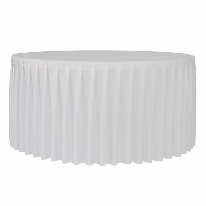 Funda Plisada para Mesa Redonda 180 cm - Color Blanco profesional hostelería eventos restaurante