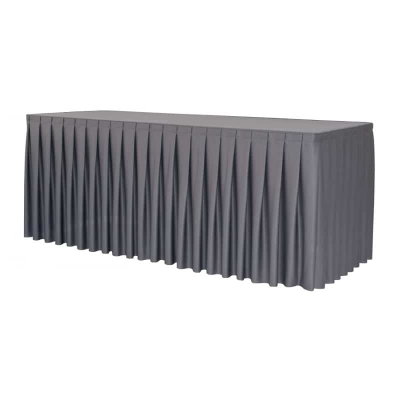 Funda Plisada Antracita para Mesa 180X75 Cm profesional hostelería eventos restaurante