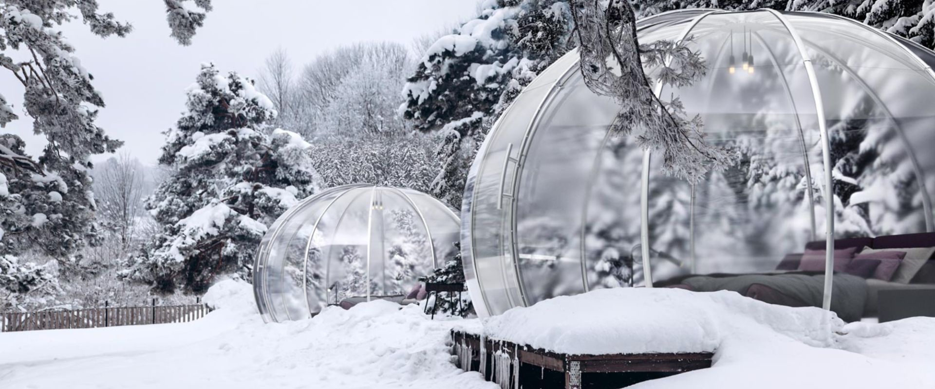 Usar carpas iglú para crear espacios únicos en un hotel