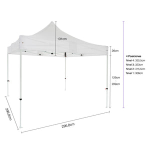 Carpa plegable 3×3 Acero Basic