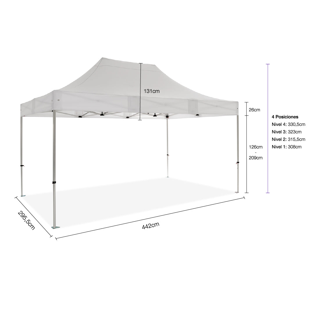 Carpa plegable 3×4,5 Aluminio ExpertPlus+