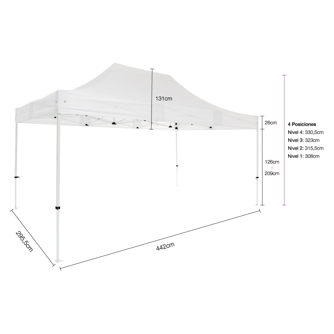 Carpa plegable 3×4,5 Acero Basic