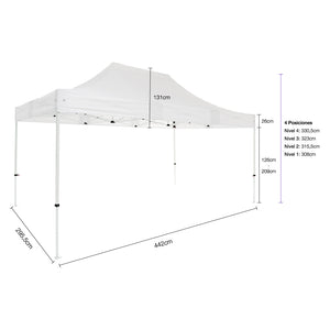 Carpa plegable 3×4,5 Acero Basic