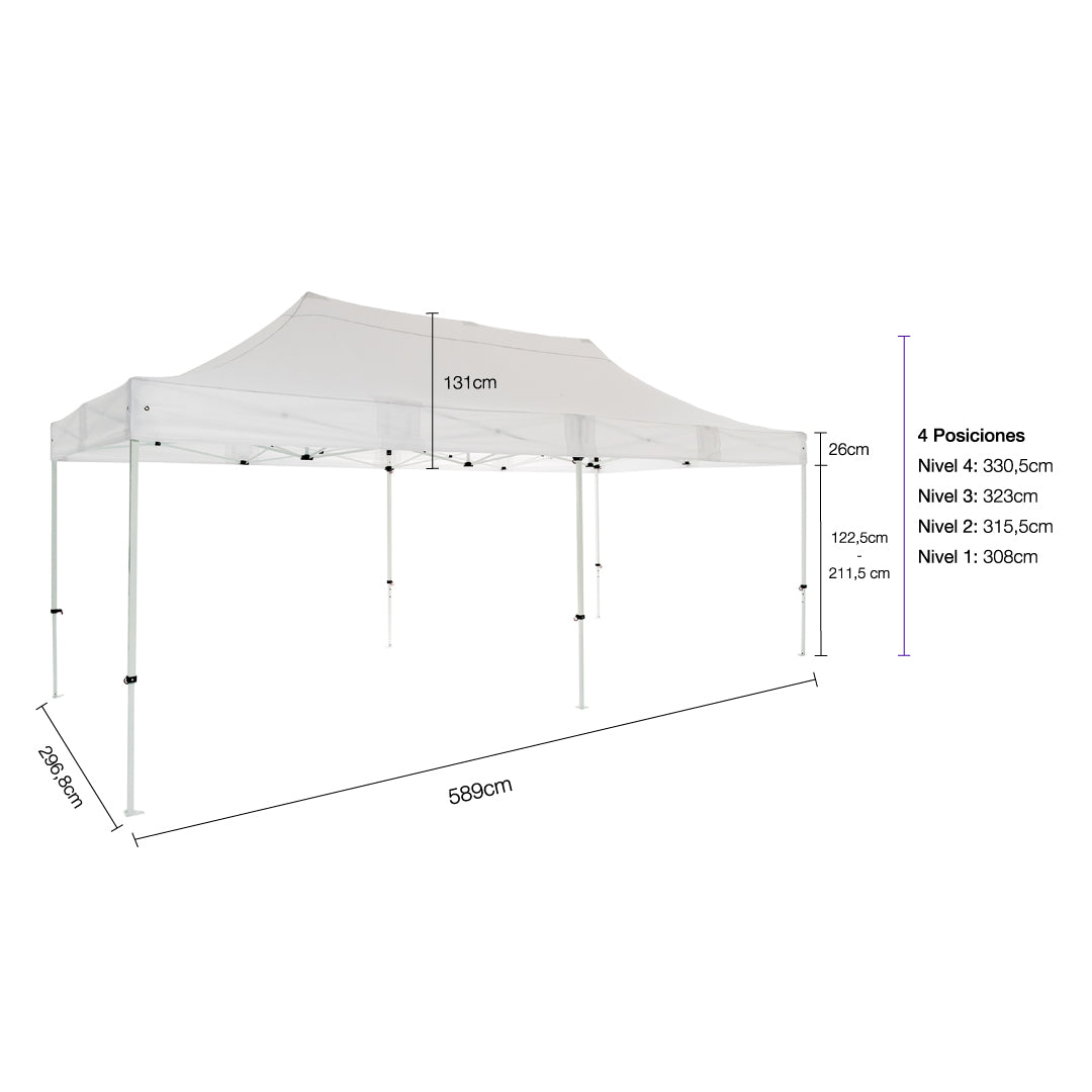 Carpa plegable 3×6 Acero Basic