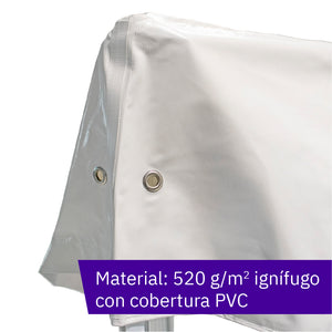 Pared de 4M en PVC con puerta con cremallera