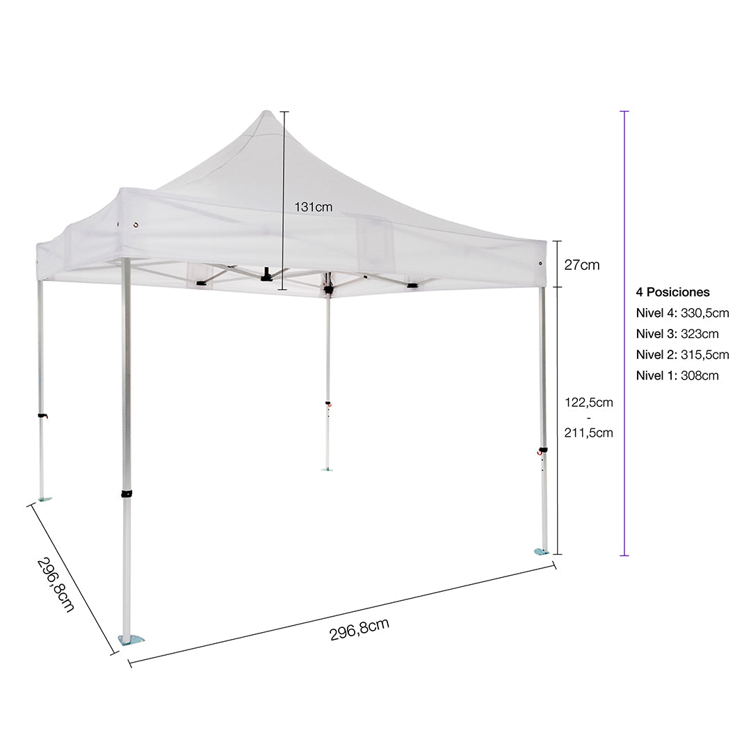 Carpa plegable 3×3 Aluminio ExpertPlus+