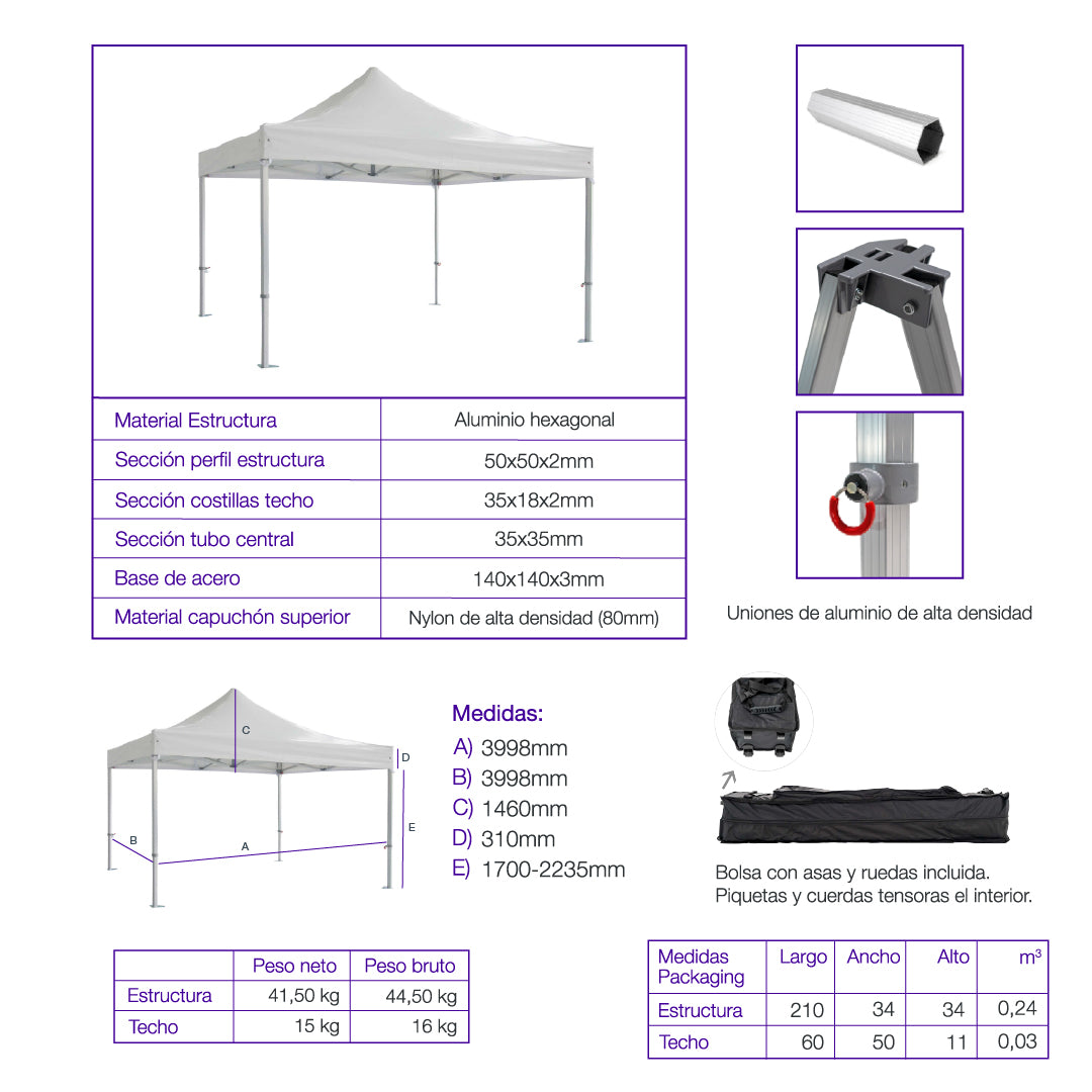 Carpa plegable 4×4 Aluminio ExpertPlus+
