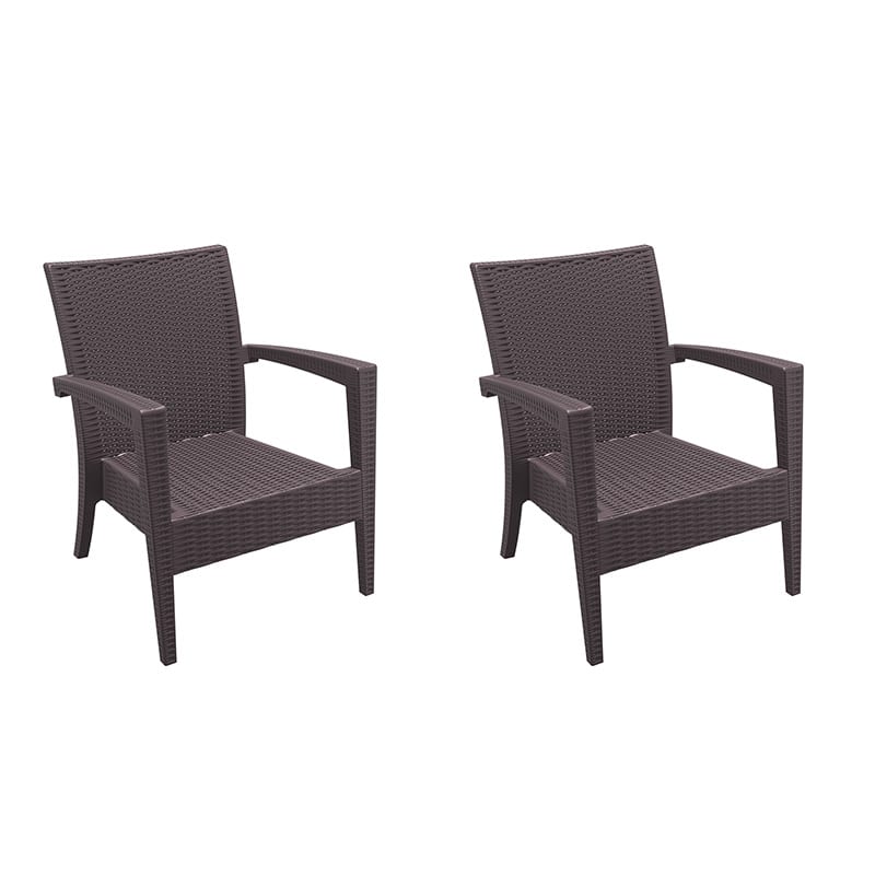 Pack 2 Sillones de Exterior Miami Lounge Armchair Ratán profesional hostelería eventos restaurante