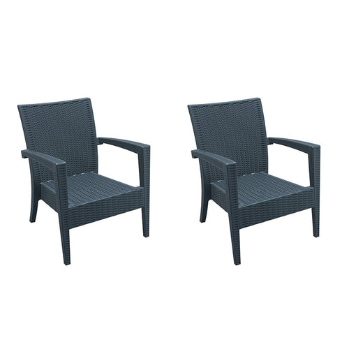 Pack 2 Sillones de Exterior Miami Lounge Armchair Ratán