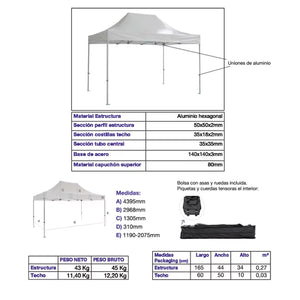 Carpa plegable 3×4,5 Aluminio ExpertPlus+ imagen adicional eventos profesional exterior hostelería