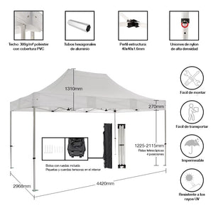 Carpa plegable 3×4,5 Aluminio Expert imagen adicional eventos profesional exterior hostelería
