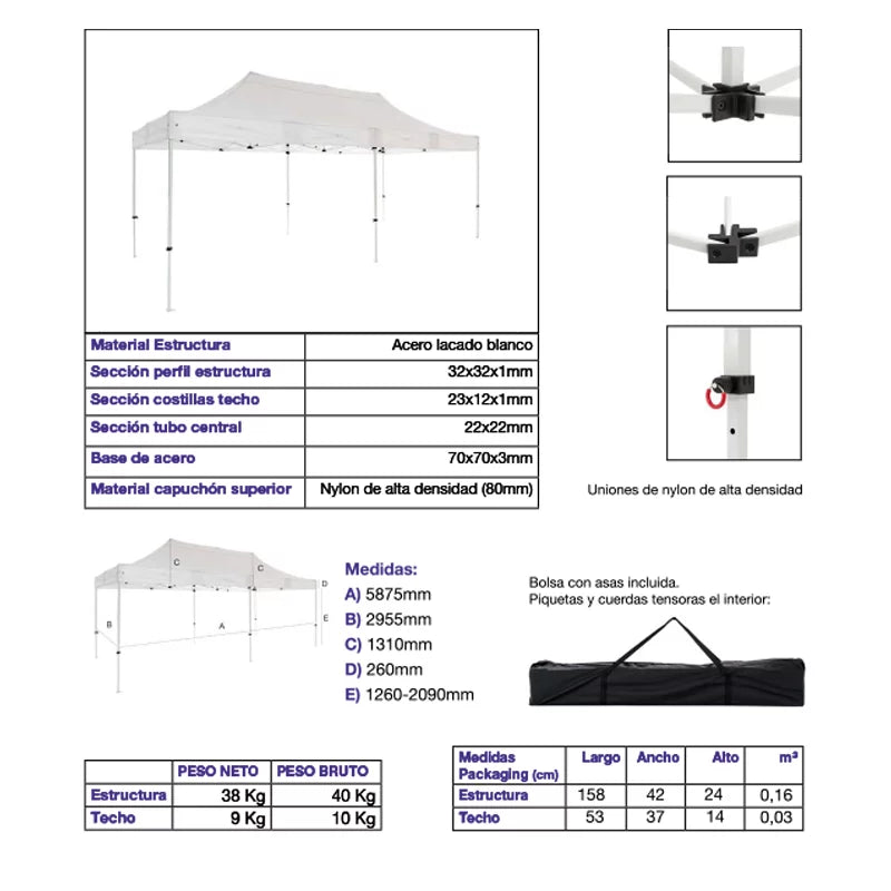 Carpa plegable 3×6 Acero Basic imagen adicional eventos profesional exterior hostelería