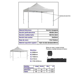 Carpa plegable 4×4 Aluminio Expert imagen adicional eventos profesional exterior hostelería