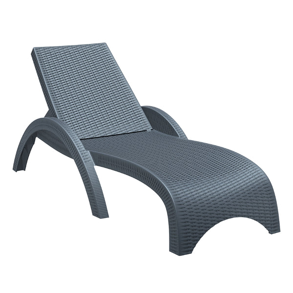 Pack de 2 Tumbonas Ratán Fiji Gris Oscuro SIESTA EXCLUSIVE profesional hostelería eventos mobiliario