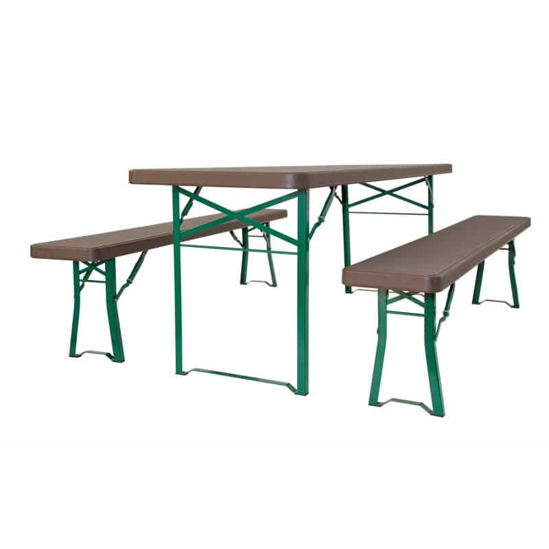 Set de mesa cervecera plegable y dos bancos Munich profesional hostelería eventos restaurante