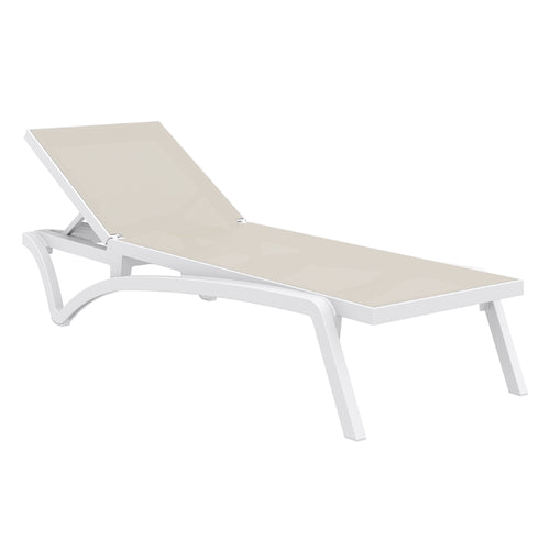 Pack de 2 Tumbonas Pacific Blanco/Taupe SIESTA EXCLUSIVE