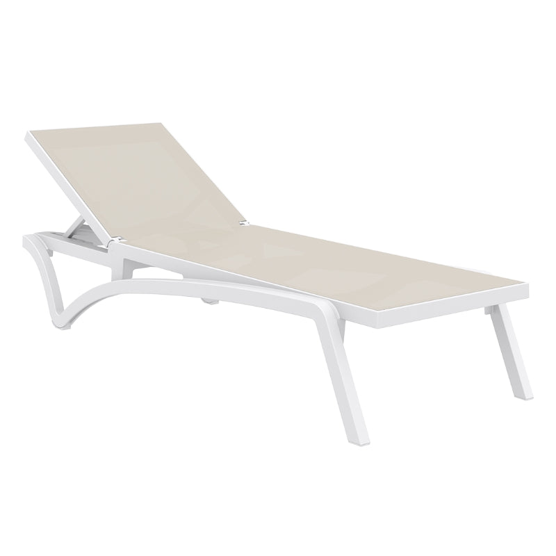 Pack de 2 Tumbonas Pacific Blanco/Taupe SIESTA EXCLUSIVE profesional hostelería eventos mobiliario