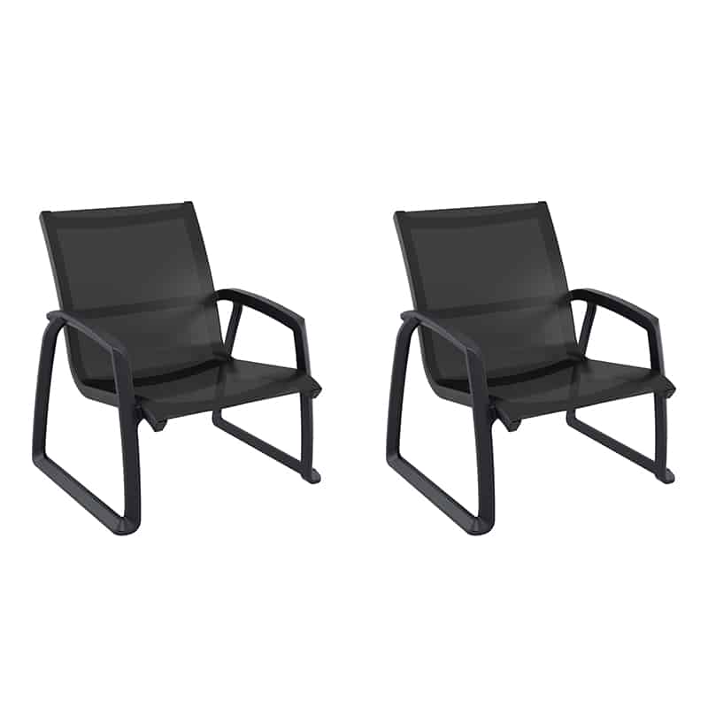2x SP SI 232BL PACIFIC LOUNGE ARMCHAIR NEGRO